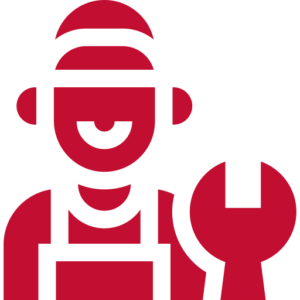 Red Maintenance Man Icon